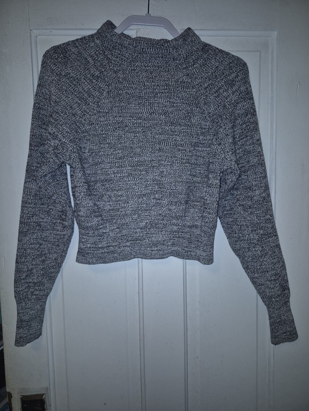Free People Gray Marled Mock Neck Sweater